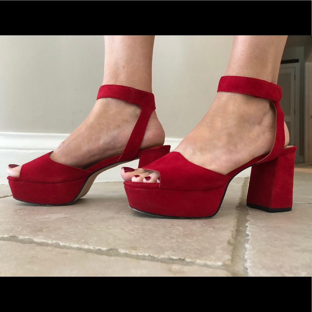 Sacha London Paola Platform Heel Red 8